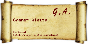 Graner Aletta névjegykártya